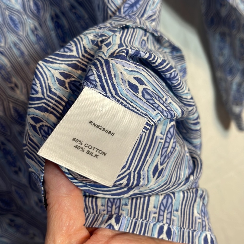 Pendleton Half Button Front Shirt Large Blue Cott… - image 4